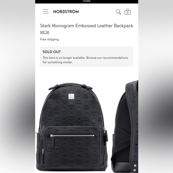 MCM Stark Monogram Embossed Leather Backpack - Picture 4 of 4